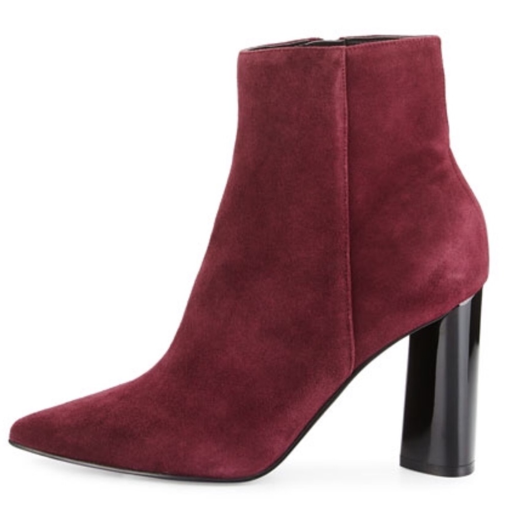 Kendall and Kylie burgundy suede triangle heel